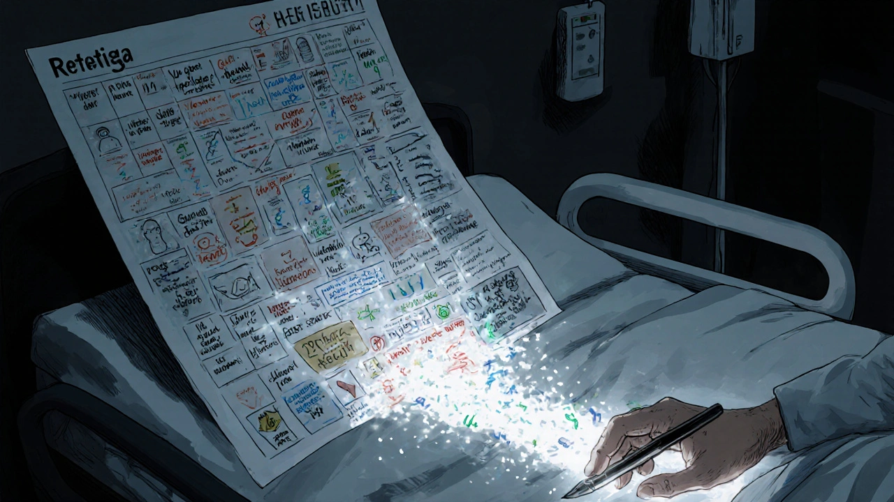 A medical chart transforms into a mosaic of patient voices and data, leading to a hand, depicted in dramatic ink-wash anime style.